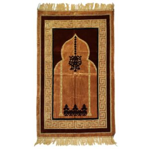 Islamitisch Gebedskleed Janamaz Sajadah Mihrab Mosterdgeel