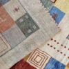 Echt handgeknoopt Perzisch Kheshti Gabbeh tapijt - Geometrisch met rand, Crème, Wol
