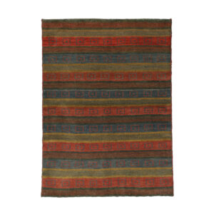 Handgeknoopt Perzisch gestreept Gabbeh tapijt – Rood, Wol