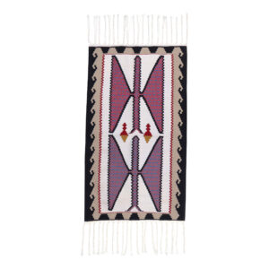 Perzisch Katoenen Kilim Tapijt Handgeweven in Teheran met Geometrisch Ontwerp