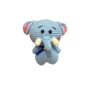 Amigurumi Gehaakte Olifant Knuffeldier – Handgemaakt Pluche Speelgoed