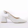 Xava Leren Pumps met Puntige Neus – Cream