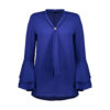 Damesblouse met Lange Mouwen – Blauw Crepe