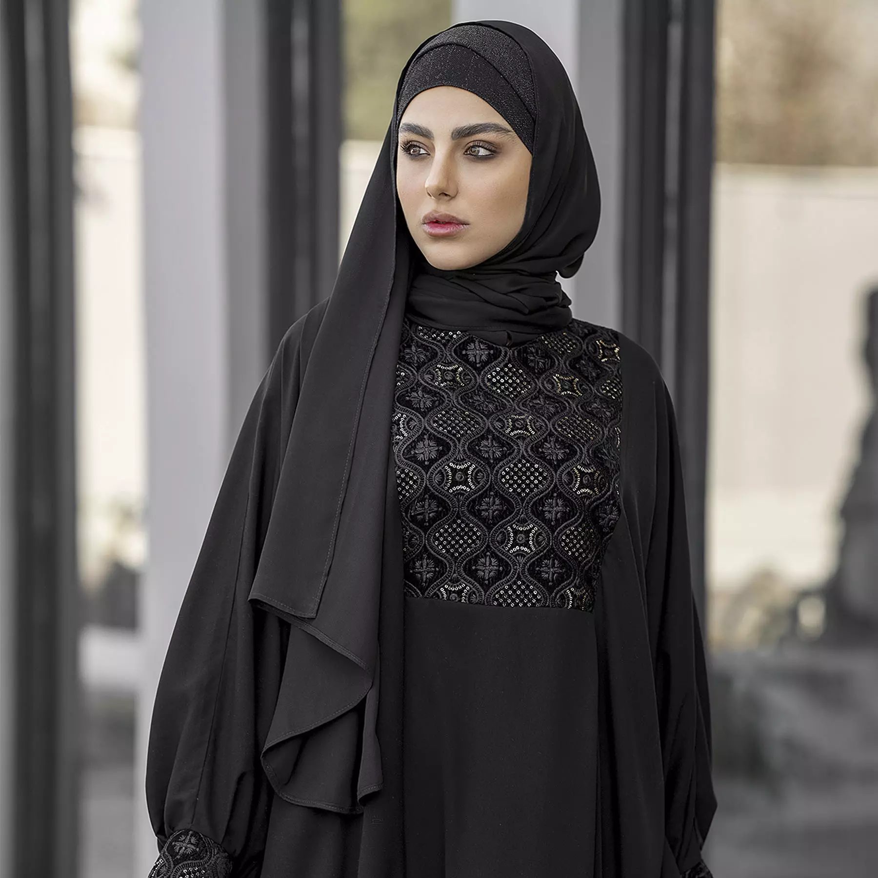 Zwarte Vlinder Abaya – Kreukvrije Crepe Stof