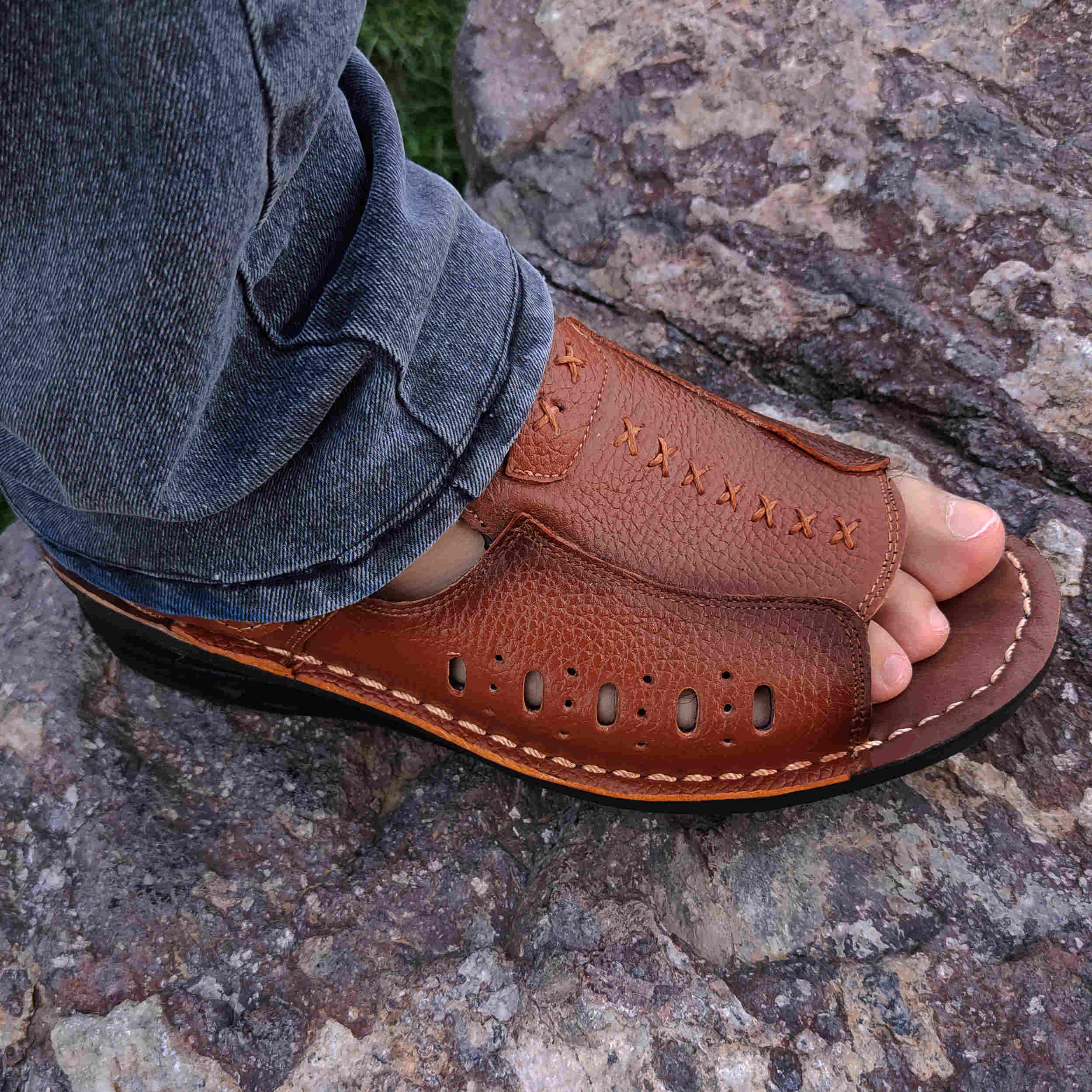 Natuurleren Wandelsandalen Voor Mannen Model Ahvaz
