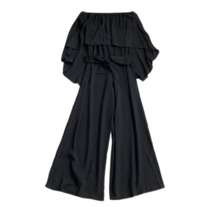 Off-Shoulder Jumpsuit Model Cloak – Zwart
