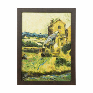 Origineel Olieverfschilderij – Landschap op Doek, Model Dorp