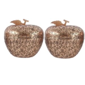 Handgemaakte Perzische Gegraveerde Koperen Suikerpot Appel (2x)
