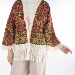 Perzisch Geborduurde Manto voor Dames met Paisley Ontwerp