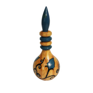 Houten Perzische Surma Dani Houder voor Kohl met Bloem Blauw (x2)
