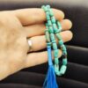 Perzische Neyshabur Turkoois Rozenkrans: Handgemaakt Tasbih met 33 Kralen