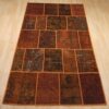 Vintage Patchwork Tapijt Bruin – Wol & Katoen Mix