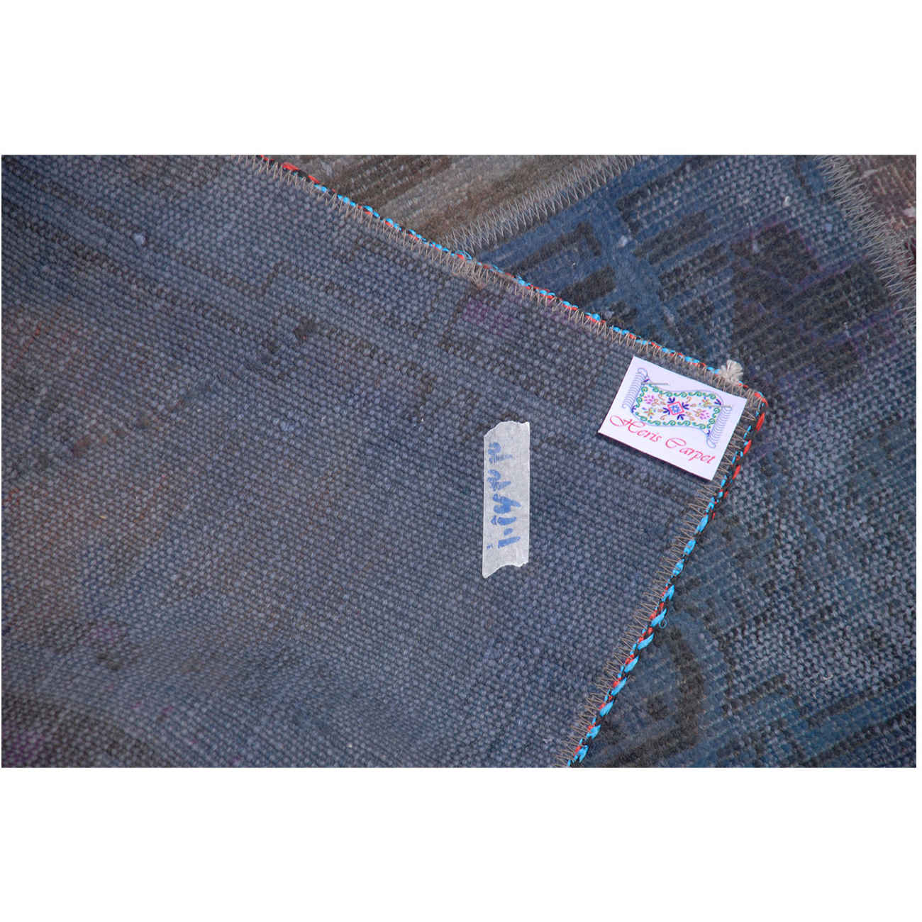 Vintage Patchwork Tapijt Blauw – Geometrisch Mix