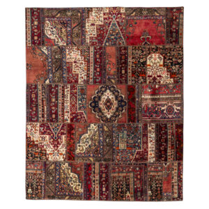 Vintage Perzisch Handgeknoopt Patchwork Tapijt Mix
