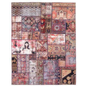 Vintage Patchwork Tapijt Geometrisch – Handgeknoopt