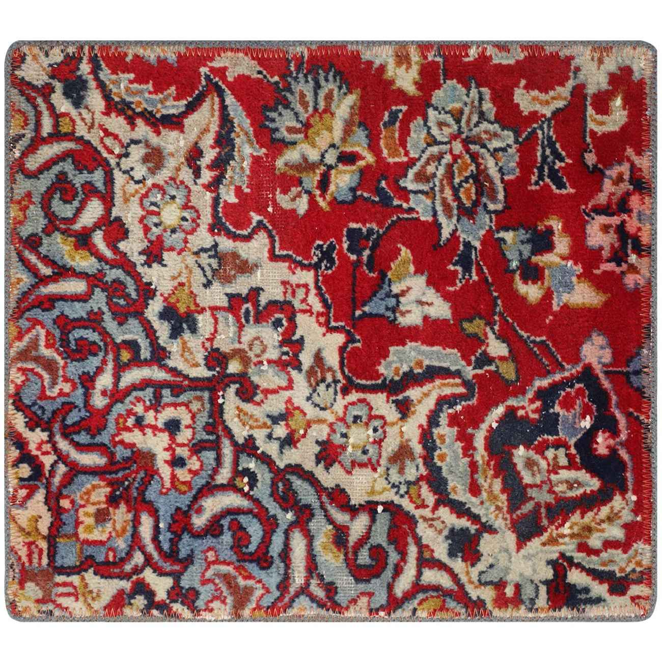 Vintage Perzisch Handgeknoopt Patchwork Tapijt Traditioneel Rood