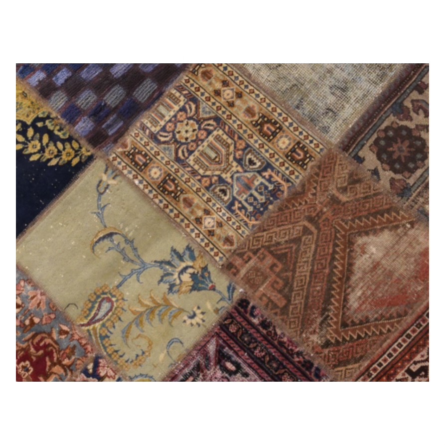 Vintage Patchwork Tapijt Rechthoekig – Wol & Katoen