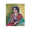 Origineel Perzisch Qajar Kunstschilderij: Olie op Doek, Portret van Qajar Meisje