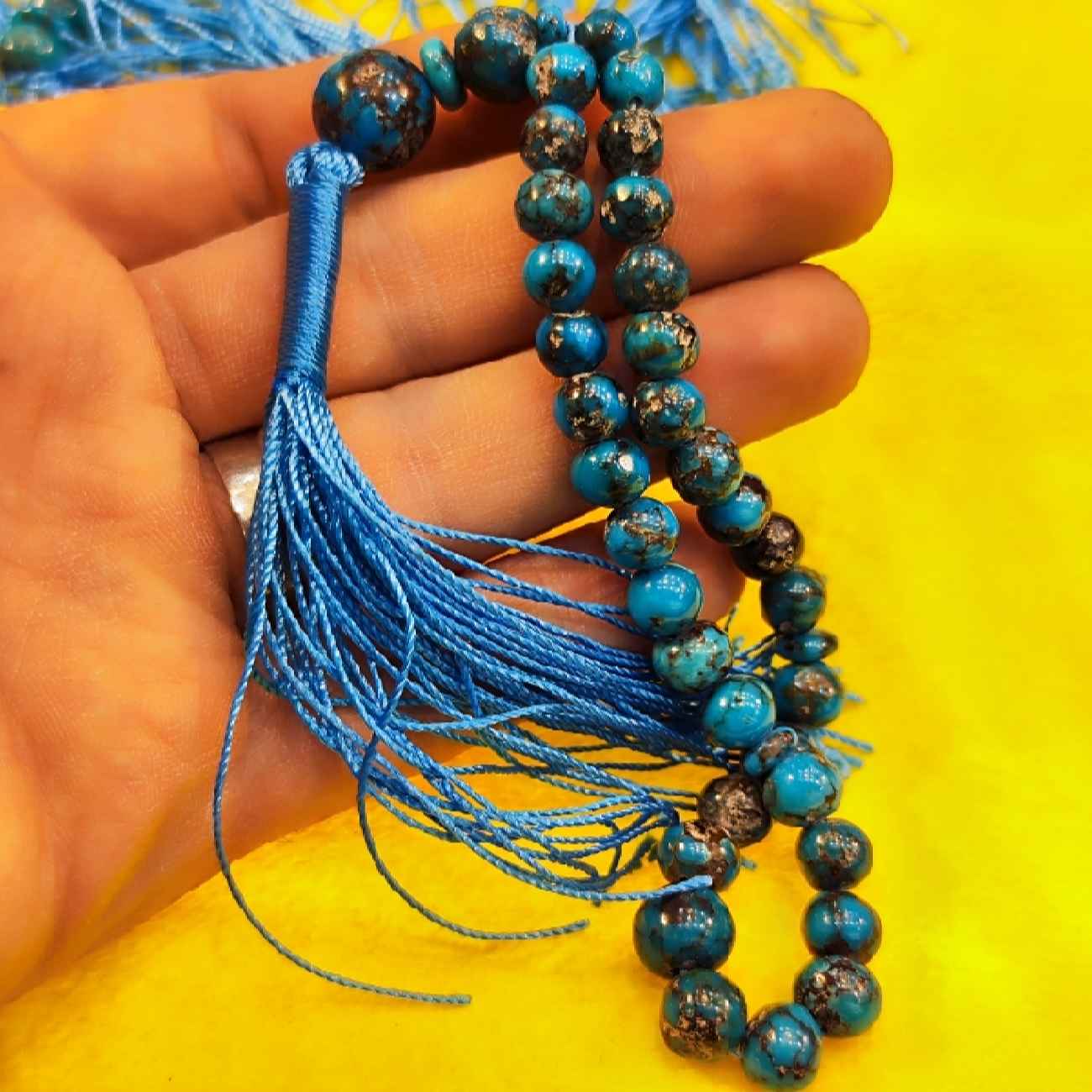 Perzische Neyshabur Turkoois Rozenkrans: Handgemaakt met 33 Gebedskralen Tasbih