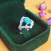 Perzische Neyshabur Turkoois Zilveren Ring voor Vrouwen Model Neyshabur