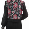 Perzische Dames Korte Manto - Zwart met Bloemenpatroon