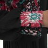 Perzische Dames Korte Manto - Zwart met Bloemenpatroon