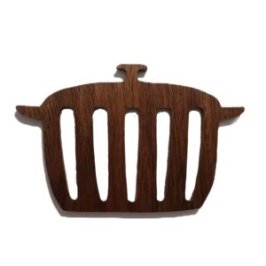 Placemat van Hout met Potontwerp voor Keuken – 4 Stuks