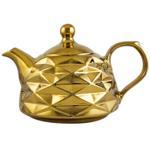 Porseleinen Theepot met Geometrisch Ontwerp