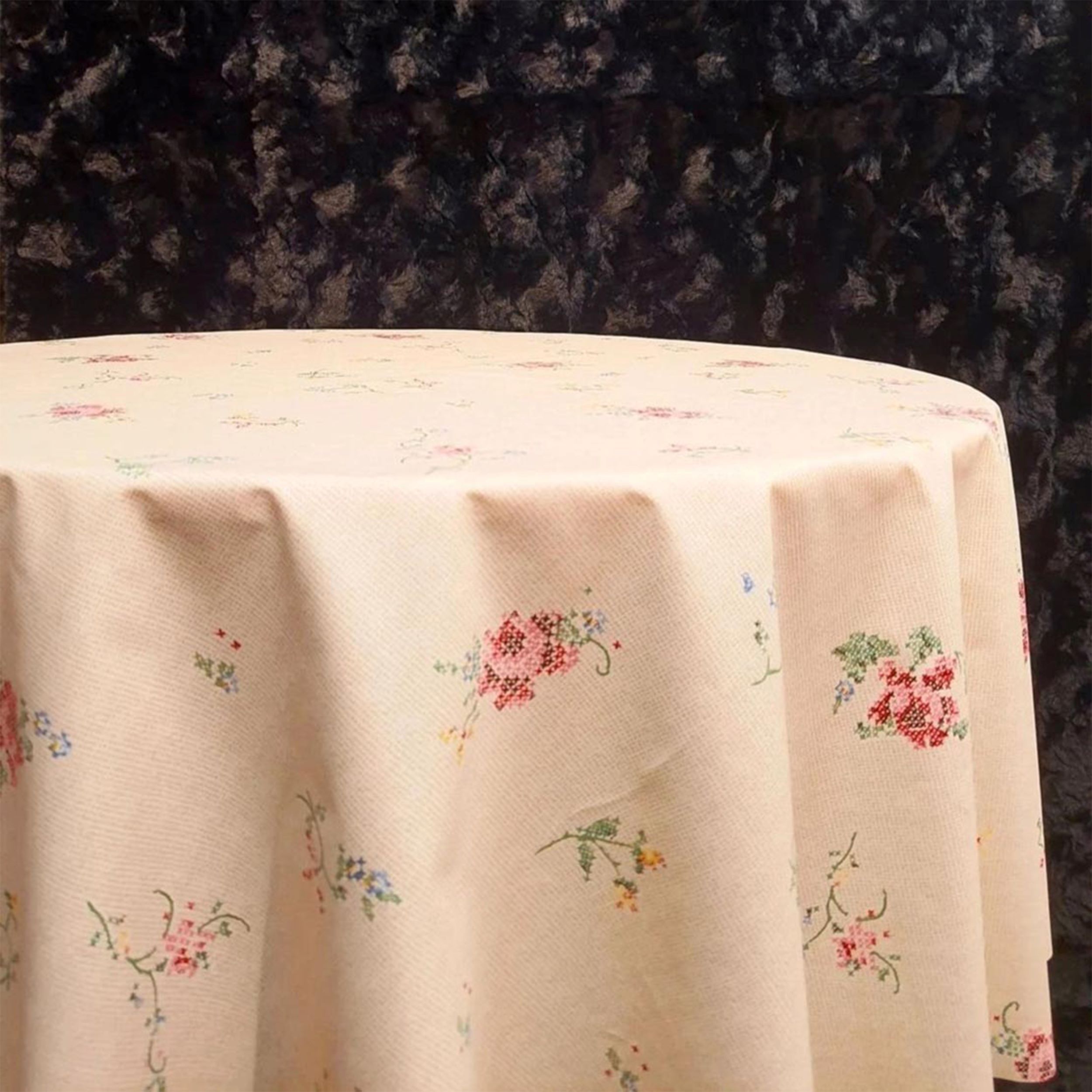 Bedrukte Tafellaken van Katoen met Ronde Bloemenprint