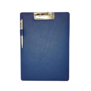 Leren Klemmap met Marineblauwe Pen