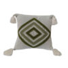 Punch Needle Kussenhoes – Geborduurd Geometrisch Groen Ontwerp