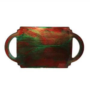 Hars Dienblad Handgeschilderd met Handvatten Abstract Ontwerp