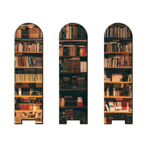 Houten Boekenlegger met Boekenplank Ontwerp Set van 3