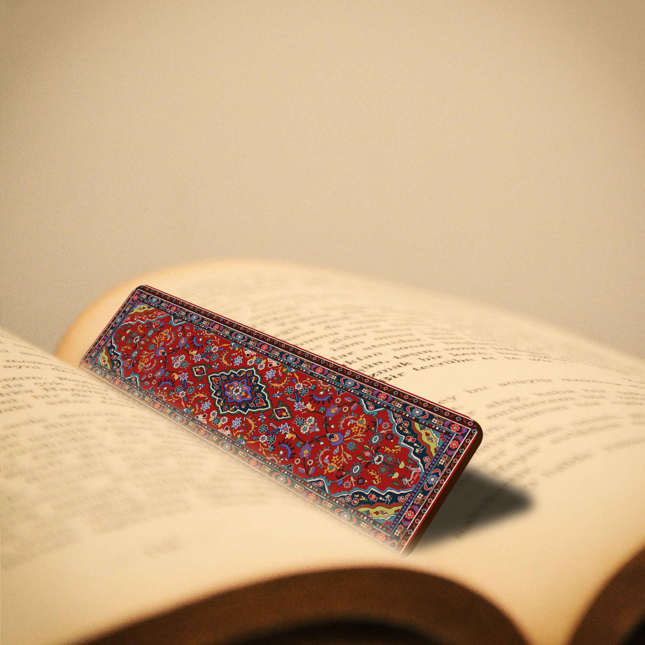 Houten Boekenlegger met Tapijt Ontwerp