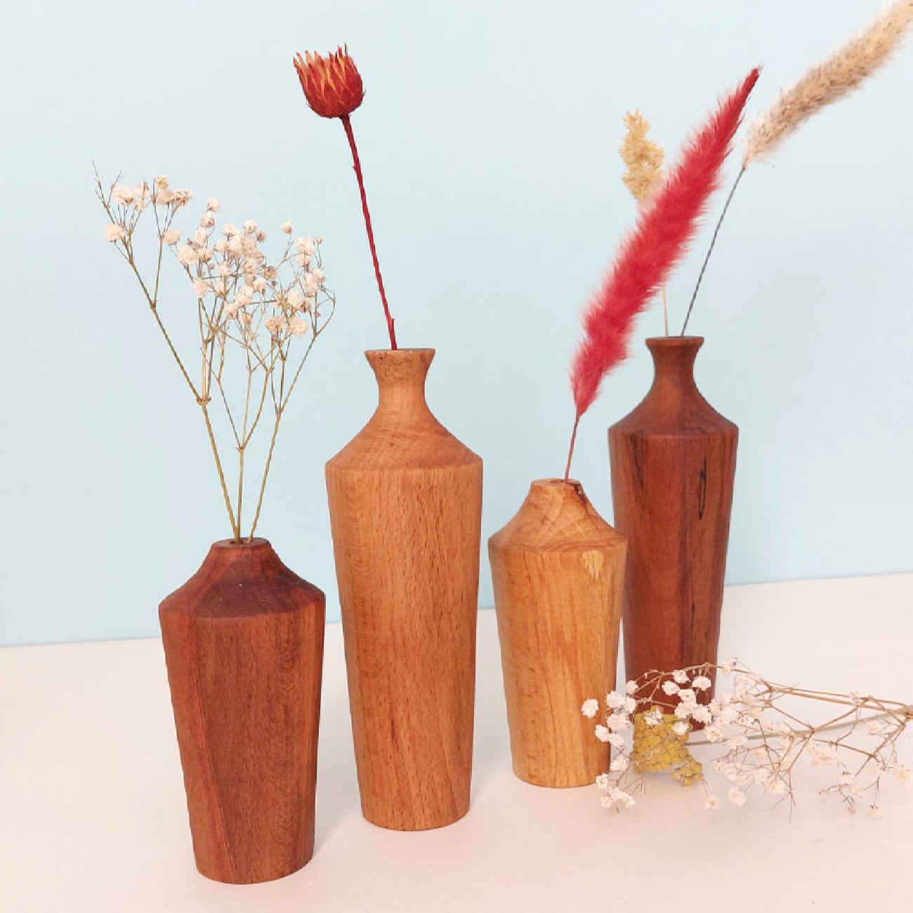 Handgemaakte Decoratieve Mini Bloemenvazen – Set van 2