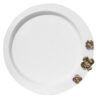 Melamine dienblad - Rond roestvrijstalen dienblad met gouden bloem