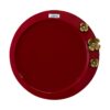 Melamine dienblad - Rond roestvrijstalen dienblad met gouden bloem