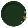 Melamine dienblad - Rond roestvrijstalen dienblad met gouden bloem