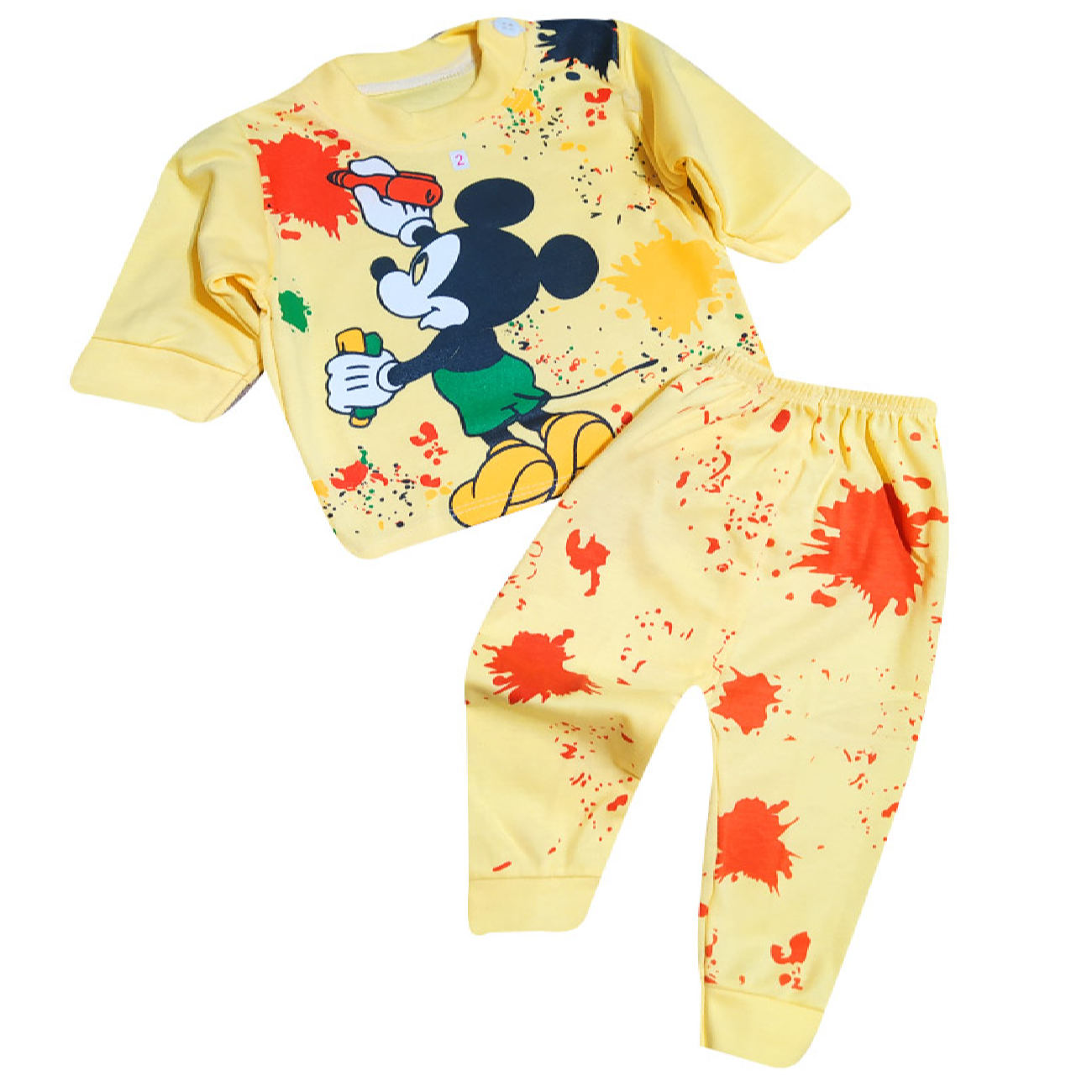 Mickey Mouse Baby Kleding Set – Geel – T-shirt & Broek