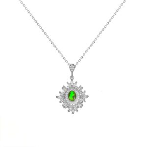 Zilveren Koninklijke Smaragd Ketting – 3A Zirkonia