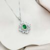 Zilveren Koninklijke Smaragd Ketting – 3A Zirkonia