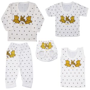 Uniseks Baby Kledingset met Nijlpaard Ontwerp 5 Stuks