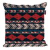 Etnische Fluwelen Kussenhoezen – Geometrisch Rood (Set van 2)