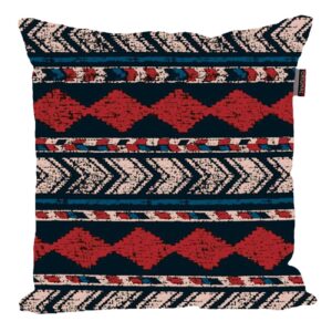 Etnische Fluwelen Kussenhoezen – Geometrisch Rood (Set van 2)