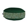 Boheemse Grote Ronde Fluwelen Poef – Groen Geometrisch