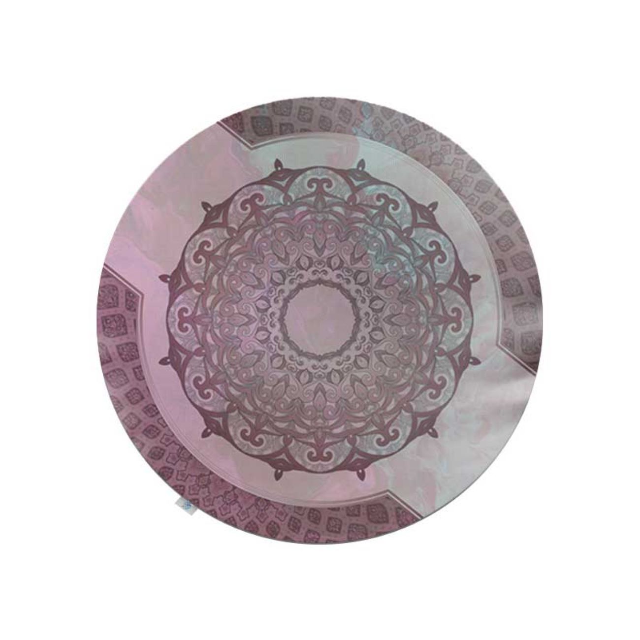 Fluwelen Tafelkleed met Perzisch Mandala Ontwerp Rond voor Uw Tafeldecoratie