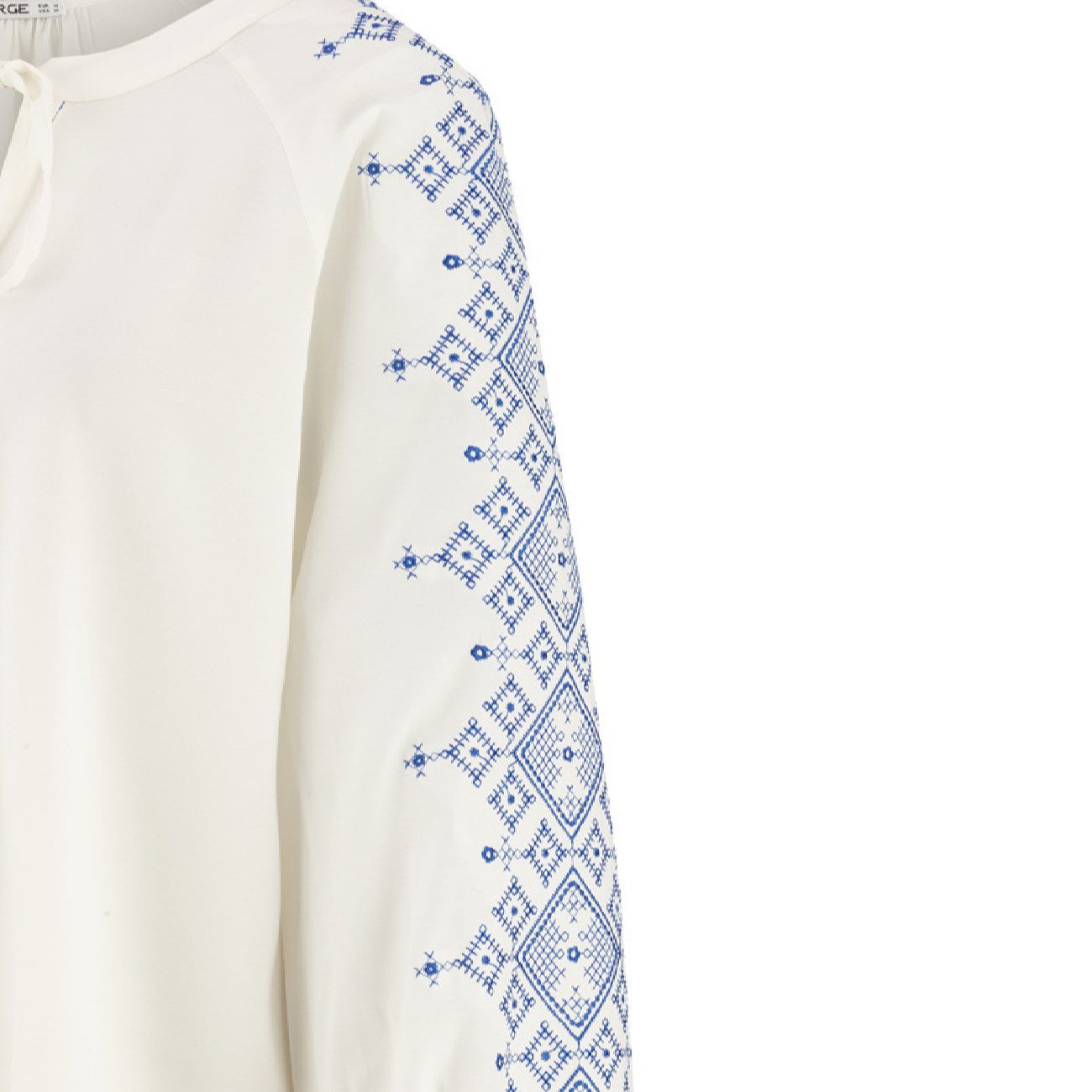 Damesblouse met Lange Mouwen – Geometrisch Melkachtig