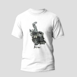 Iran Kaart & Geschiedenis T-shirt – Wit Katoen