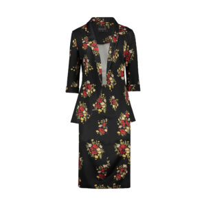 Dames Rok Kostuum Set Tweedelig met Bloemen