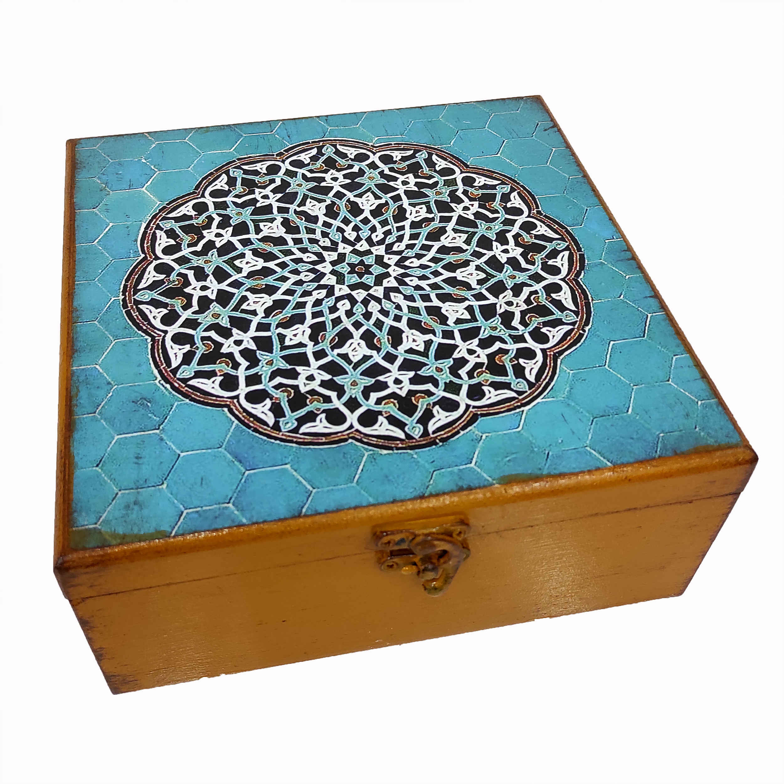 Handgemaakte Houten Chocoladebox – Elegante mandala organizer